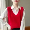 Suéter de cuello en V para mujer 2025 tejido Andy terciopelo transfronterizo chaleco pullover nuevo camisola chaleco otoño al por mayor para mujer