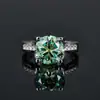 Anillo de Plata de Ley S925 con Moissanita de Venta Caliente Transfronteriza Cabeza de Toro Anillo para Mujer Anillo de Pareja Propuesta Regalo de Boda Joyería