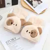 Guantes Cálidos de Otoño e Invierno para Mujer con Cubierta Peluda Plegable, Ositos Lindos Estilo Coreano, Modelos Estudiantiles Forrados de Polar y Engrosados