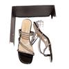 Sandálias e chinelos de strass de salto grosso estilo francês Sapatos femininos Roupa exterior 2024 Novo verão estilo fada sandálias e chinelos elegantes