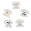 Parches de resina de cachorro sentado de dibujos animados lindos Pegamento de crema DIY para Crocs, imanes de nevera, materiales para fundas de teléfono al por mayor