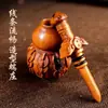 Adorno de Calabaza Dragón de Madera Rayado por el Rayo Vintage Talla Creativa Accesorio de Madera Maciza que Atrae la Riqueza Artesanía Portátil de Mano