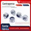 Porca Autotravante Hexagonal de Aço Inoxidável 304 Porca Autotravante Galvanizada Tampa de Parafuso Antiderrapante Ajustável Porca Quadrada
