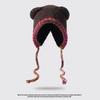 2025 Nuevo Estilo Gorro de Punto de Felpa Tejido para Mujer Estilo Coreano Moderno a Prueba de Viento Lana Circunferencia de Cabeza Grande Cálido Gorro Baotou