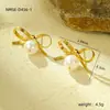 Pendientes de Acero Inoxidable Europeos y Americanos con Forma de Lazo y Circonita Acero de Titanio Chapado en Oro de 18 Quilates Lujo Ligero Accesorios Versátiles para Pendientes Venta al por Mayor