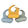 Baberos para Comer de Niños Son Impermeables y Resistentes a las Manchas, Fáciles de Transportar, Baberos de Silicona Ajustables de Múltiples Niveles para Saliva de Madre y Bebé, Silicona de Grado Alimenticio