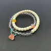 Pulsera Doble Completa Cristal Blanco Natural Jade Blanco Bodhi Pulsera Natural Roja del Sur Accesorios de Mano Wen Play