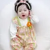 Roupas de Primavera do Bebê Roupas de Menina Super Bonito Princesa Estilo Ocidental Terno de Flor Quebrado Terno de Escalada Primavera e Outono Terno de Novo Estilo