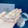 Joyería de tesoro de color directo de fábrica pulsera de plata 925 con zafiro rosa natural engastado una generación de cabello