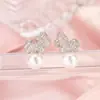 Brincos Explosivos de Prata com Zircônia Total e Pérola de Pônei para Mulheres Design Único Brincos Luxo Acessível High-End Brincos Únicos Bonitos