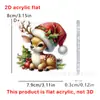 Gatito Lindo de Navidad con Gorro Navideño Plano 2D Acrílico Colgante para Mochila de Coche Decoración Colgante Accesorios