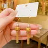 Pendientes Largos con Borlas Geométricas Retro de Lujo Ligero, Pendientes de Gancho de Perla a la Moda Estilo Coreano, Pendientes Nuevos de Moda 2025