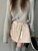 Enviado. Chic coreano versátil nicho moda casual para mujer de corte holgado estilo perezoso top de punto 19405