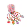 Pulseira Fofa Infantil que Brilha no Escuro Desenho Animado Colorida com Contas Pulseira para Meninas Elástica Pulseira de Corda de Cabelo Acessório de Mão para Meninas