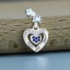 Pendientes de plata de ley S925 con forma de corazón y hojas de mil colores con colgante de circonita, ideales para el comercio exterior de AliExpress.