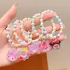 Pulseira Kuromi Infantil Sanrio Meninas Doce Fofa Desenho Animado Feita à Mão Corda de Mão Pequeno Presente Acessórios Delicados