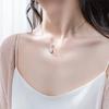 Collar Yiwang Qingquan mar medio círculo plata de ley S925 cadena de clavícula colgante creativo simple regalo japonés y coreano femenino