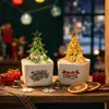 Vidraria Zibo transfronteiriça, planta em vaso de árvore de Natal sólida com acabamento escovado, artesanato em vidro, ornamento criativo de mesa, atacado