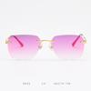 D033 Transfronterizos Europeos y Americanos ins Celebridad de Internet Retro Color Metal Película Gafas de Sol Moda Femenina Personalidad Sin Montura Gafas de Sol Hombres