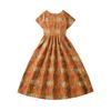 Ropa para niñas y niños de comercio exterior transfronterizo 2025 verano Europa y Estados Unidos nueva moda niños grandes holgada manga corta vestido estampado