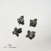 Cadena de Cola de Aleación Negra Básica Negra Pulsera Media con Colgante de Cuenta Suelta Pulsera Collar Accesorios Hechos a Mano DIY de Cuentas Material