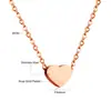 Collar con Colgante de Corazón Estilo Europeo y Americano al por Mayor, Colgante Sencillo y Elegante, Joyería al por Mayor de Collar de Acero Inoxidable con Forma de Corazón para Mujer