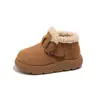 Botas Curtas Birkenstock Camurça Fosca Moda Coreana Feminina Inverno 2025 Botas Casuais de Algodão para Crianças Pequenas e Médias