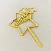 Decoración de Pastel Tarjeta Estrella Pequeña Castillo Doble Rosa Estrella Pequeña Doble Estrella Tarjeta para Pastel