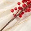 Decoraciones del Festival de Primavera, Frutas de la Fortuna de Año Nuevo, Bayas Rojas, Flores de Año Nuevo, Accesorios para el Cubo de la Fortuna, 12 Tenedores, Flores Artificiales de Alta Calidad