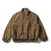 RUMENG Marca Americana de Moda Cuello Alto Estilo Ropa de Trabajo Bolsillo de Parche Chaqueta para Hombre Otoño Nuevo Exterior Calle Viaje Ropa Exterior Cortavientos