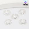 Anel Qiankun banhado a ouro 14K preservador de cor anel de corrida contas espaçadoras anel com padrão de martelo forjado pulseira DIY colar acessórios de joias Wenwan