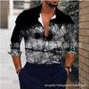 2023 comércio exterior transfronteiriço novo europeu e americano jovem masculino camisa de manga comprida impressão 3D casual slim impressão de moda masculina