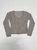 Cardigan de punto "Mist" mezcla de cachemir y seda con cuello en V y cinturón