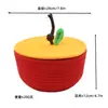 Cesta de Almacenamiento Cuerda de Algodón Caja de Almacenamiento Tejida con Tapa Cesta de Almacenamiento Caja de Almacenamiento Ruyi de Caqui Caja de Regalo