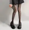 Medias de Red Jacquard Flor Pequeña Medias Huecas Pura Pasión Malla Piernas Sexys Al por Mayor Malla de Seda Negra Medias de Red Café