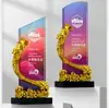 Trofeos de Cristal Creativos Personalizados para Reuniones Anuales de Empresa, Premios al Empleado Destacado, Premios de Competiciones Deportivas, Souvenirs con Grabado