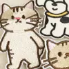 Dibujo Animado Original Animal Gato y Cachorro Autoadhesivo DIY Decorativo Accesorios para Ropa Bolso de Lona Funda de Teléfono Parche Bordado
