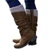 Botas de Caballero de Estilo Nuevo Europeo y Americano Transfronterizas para Mujer Otoño e Invierno Estación Independiente Wish Amazon Botas para Mujer de Caña Alta Tallas Grandes