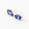 Aretes de botón de circón con colgante color oro de 14K con recubrimiento de cobre que conserva el color aretes DIY de oro accesorios aretes de strass color topacio