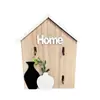 Gancho de Llave Estilo Jarrón Casa de Madera Simple Gancho para Abrigos en la Pared Detrás de la Puerta Decoración Creativa para Pared del Hogar Dormitorio