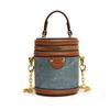 Mini Bolso Pequeño Color Block Patchwork para Mujer 2026 Modelo Nuevo Exquisito Bolso Cilíndrico Bolso de Cadena para Hombro Cruzado Bolso Cubo