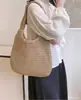 2025 Nuevo Estilo de Vacaciones Primavera y Verano Bolso de Hombro de Paja Bolso Tote de Paja Gran Capacidad para Portátil Bolsa de Playa