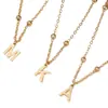 Amazon Comercio Electrónico Transfronterizo Dorado Sencillo y Moderno Collar con Colgante de 26 Letras 2025 para Mujer Personalizado Versátil
