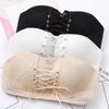 Ropa interior de encaje para niña, top de tubo, sujetador sin tirantes con tirantes ajustables, push up invisible y antideslizante