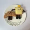 Hilo Terminado Crochet Muñeca Pan Adorno Hecho a Mano Dibujo Animado Forma de Comida Muñeca Llavero Colgante