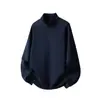Sudadera casual de moda con media cremallera para hombre, cuello alto, con cremallera, moderna, corte holgado, casual, chaqueta fina para primavera y otoño