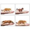 Set de 4 Figuras de Familia de Guepardos Figuras Realistas de Cachorro y Adulto de Guepardo del Safari Juguetes de PVC para Niños Juego de Animales Salvajes Decoración Educativa