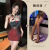 Lencería Sexy Rosa Puro Deseo Camisón Transparente Chica Caliente Apasionada Coqueteando Faldita de Cadera con Liguero Puro Deseo Apasionado Adelgazante