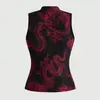 2026 Nuevo Cheongsam Gótico para Mujer con Estampado de Personalidad Oscura, Nuevo Estilo Chino Top sin Mangas y Falda de Chica Picante, Estilo INS