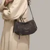 Bolso de Mujer 2026 Nuevo Estilo Bolso de Mujer Otoño/Invierno Cuero Genuino Bolso Dumpling Gamuza Tacto de Alta Gama Bolso de Hombro Único Cruzado